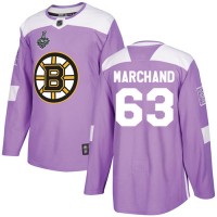 Adidas Boston Bruins #63 Brad Marchand Purple Authentic Fights Cancer Stanley Cup Final Bound Stitched NHL Jersey