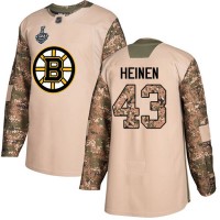 Adidas Boston Bruins #43 Danton Heinen Camo Authentic 2017 Veterans Day Stanley Cup Final Bound Stitched NHL Jersey