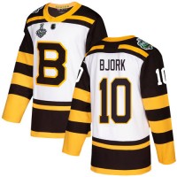 Adidas Boston Bruins #10 Anders Bjork White Authentic 2019 Winter Classic Stanley Cup Final Bound Stitched NHL Jersey