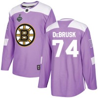 Adidas Boston Bruins #74 Jake DeBrusk Purple Authentic Fights Cancer Stanley Cup Final Bound Stitched NHL Jersey