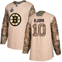 Adidas Boston Bruins #10 Anders Bjork Camo Authentic 2017 Veterans Day Stanley Cup Final Bound Stitched NHL Jersey