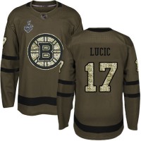 Adidas Boston Bruins #17 Milan Lucic Green Salute to Service Stanley Cup Final Bound Stitched NHL Jersey