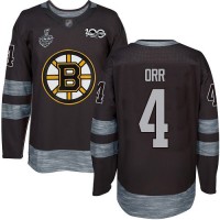 Adidas Boston Bruins #4 Bobby Orr Black 1917-2017 100th Anniversary Stanley Cup Final Bound Stitched NHL Jersey