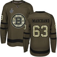 Adidas Boston Bruins #63 Brad Marchand Green Salute to Service Stanley Cup Final Bound Stitched NHL Jersey