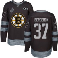 Adidas Boston Bruins #37 Patrice Bergeron Black 1917-2017 100th Anniversary Stanley Cup Final Bound Stitched NHL Jersey