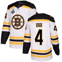 Adidas Boston Bruins #4 Bobby Orr White Road Authentic Stanley Cup Final Bound Stitched NHL Jersey