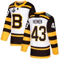 Adidas Boston Bruins #43 Danton Heinen White Authentic 2019 Winter Classic Stanley Cup Final Bound Stitched NHL Jersey