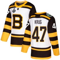 Adidas Boston Bruins #47 Torey Krug White Authentic 2019 Winter Classic Stanley Cup Final Bound Stitched NHL Jersey