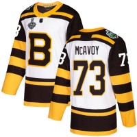 Adidas Boston Bruins #73 Charlie McAvoy White Authentic 2019 Winter Classic Stanley Cup Final Bound Stitched NHL Jersey