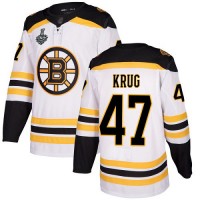 Adidas Boston Bruins #47 Torey Krug White Road Authentic Stanley Cup Final Bound Stitched NHL Jersey