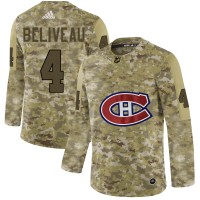 Adidas Montreal Canadiens #4 Jean Beliveau Camo Authentic Stitched NHL Jersey