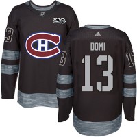 Adidas Montreal Canadiens #13 Max Domi Black 1917-2017 100th Anniversary Stitched NHL Jersey