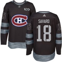 Adidas Montreal Canadiens #18 Serge Savard Black 1917-2017 100th Anniversary Stitched NHL Jersey