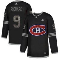 Adidas Montreal Canadiens #9 Maurice Richard Black Authentic Classic Stitched NHL Jersey