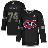 Adidas Montreal Canadiens #74 Alexei Emelin Black Authentic Classic Stitched NHL Jersey