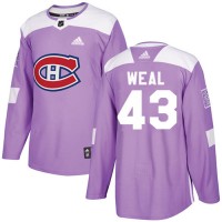 Adidas Montreal Canadiens #43 Jordan Weal Purple Authentic Fights Cancer Stitched NHL Jersey