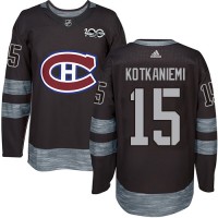 Adidas Montreal Canadiens #15 Jesperi Kotkaniemi Black 1917-2017 100th Anniversary Stitched NHL Jersey