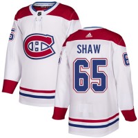 Adidas Montreal Canadiens #65 Andrew Shaw White Road Authentic Stitched NHL Jersey