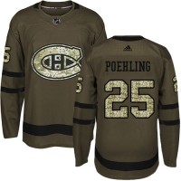 Adidas Montreal Canadiens #25 Ryan Poehling Green Salute to Service Stitched NHL Jersey