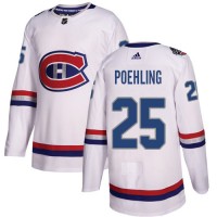 Adidas Montreal Canadiens #25 Ryan Poehling White Authentic 2017 100 Classic Stitched NHL Jersey