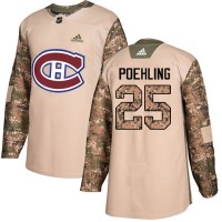 Adidas Montreal Canadiens #25 Ryan Poehling Camo Authentic 2017 Veterans Day Stitched NHL Jersey