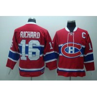 Montreal Canadiens #16 Henri Richard Stitched Red CH CCM Throwback NHL Jersey