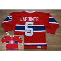 Montreal Canadiens #5 Guy Lapointe Stitched Red CH CCM Throwback NHL Jersey