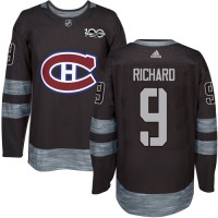 Adidas Montreal Canadiens #9 Maurice Richard Black 1917-2017 100th Anniversary Stitched NHL Jersey