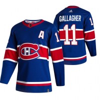 Montreal Montreal Canadiens #11 Brendan Gallagher Blue Men's Adidas 2020-21 Reverse Retro Alternate NHL Jersey