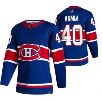 Montreal Montreal Canadiens #40 Joel Armia Blue Men's Adidas 2020-21 Reverse Retro Alternate NHL Jersey