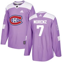 Adidas Montreal Canadiens #7 Howie Morenz Purple Authentic Fights Cancer Stitched NHL Jersey