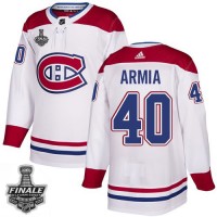 Adidas Montreal Canadiens #40 Joel Armia White Road Authentic 2021 NHL Stanley Cup Final Patch Jersey