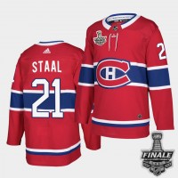 Adidas Montreal Canadiens #21 Eric Staal Red Home Authentic 2021 NHL Stanley Cup Final Patch Jersey