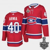 Adidas Montreal Canadiens #40 Joel Armia Red Home Authentic 2021 NHL Stanley Cup Final Patch Jersey