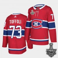 Adidas Montreal Canadiens #73 Tyler Toffoli Red Home Authentic 2021 NHL Stanley Cup Final Patch Jersey