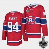 Adidas Montreal Canadiens #94 Corey Perry Red Home Authentic 2021 NHL Stanley Cup Final Patch Jersey