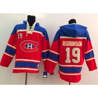 Montreal Canadiens #19 Larry Robinson Red Sawyer Hooded Sweatshirt Stitched NHL Jersey