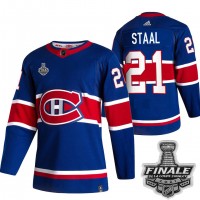 Adidas Montreal Canadiens #21 Eric Staal Blue Road Authentic 2021 NHL Stanley Cup Final Patch Jersey