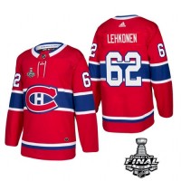 Adidas Montreal Canadiens #62 Artturi Lehkonen Red Home Authentic 2021 NHL Stanley Cup Final Patch Jersey