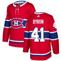 Adidas Montreal Canadiens #41 Paul Byron Red Home Authentic Stitched NHL Jersey