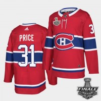 Adidas Montreal Canadiens #31 Carey Price Red Home Authentic 2021 NHL Stanley Cup Final Patch Jersey