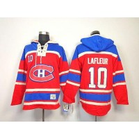 Montreal Canadiens #10 Guy Lafleur Red Sawyer Hooded Sweatshirt Stitched NHL Jersey