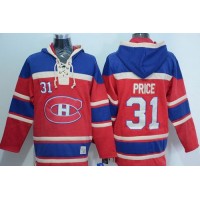 Montreal Canadiens #31 Carey Price Red Sawyer Hooded Sweatshirt Stitched NHL Jersey