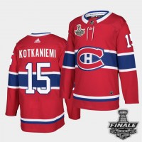 Adidas Montreal Canadiens #15 Jesperi Kotkaniemi Red Home Authentic 2021 NHL Stanley Cup Final Patch Jersey