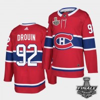 Adidas Montreal Canadiens #92 Jonathan Drouin Red Home Authentic 2021 NHL Stanley Cup Final Patch Jersey