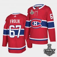 Adidas Montreal Canadiens #67 Michael Frolik Red Home Authentic 2021 NHL Stanley Cup Final Patch Jersey