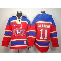 Montreal Canadiens #11 Brendan Gallagher Red Sawyer Hooded Sweatshirt Stitched NHL Jersey