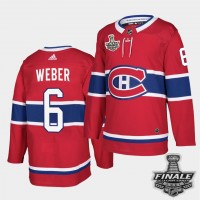 Adidas Montreal Canadiens #6 Shea Weber Red Home Authentic 2021 NHL Stanley Cup Final Patch Jersey