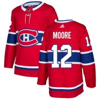 Adidas Montreal Canadiens #12 Dickie Moore Red Home Authentic Stitched NHL Jersey