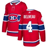 Adidas Montreal Canadiens #4 Jean Beliveau Red Home Authentic Stitched NHL Jersey